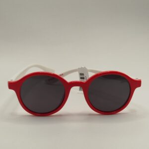 Óculos Solar Infantil Oval Vermelho Com Arte Branca (Até 8 Anos)-Ferrovia Ref.420453119