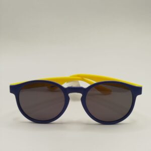 Óculos Solar Oval Azul Com Arte Amarela Fosco Infantil (Até 10 Anos) Ferrovia Ref.4203453120