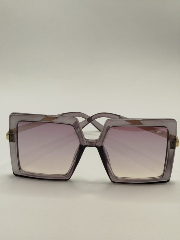 Óculos Solar Requadrado Liso Arte Metal Grafite com Lentes Cinzas-Ferrovia Ref.2203443009