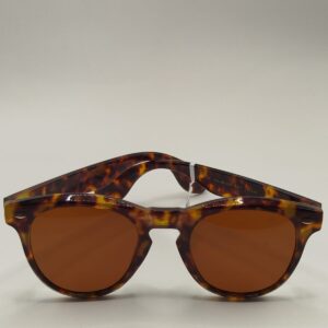 Óculos Solar Redondo Rajado Marrom com Preto - ferrovia Ref.2211790213