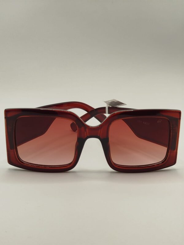 Óculos Solar Acetato Liso Quadrado Arte Larga Marrom-Ferrovia Ref.1211436257