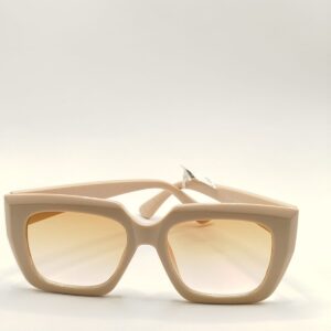 Óculos Quadrado Creme Gatinho Liso com Lentes Marrom- Ferrovia Ref. 2211790203
