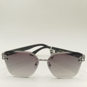 Óculos Solar Parafusada Gatinho Verde Fosco Arte Cinza Com Lentes Cinza-Ferrovia Ref.5206436469