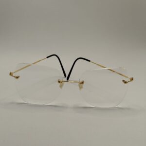Armação Parafusada Aço Cirúrgico Fina Arte com Acetato Preto Feminina Grande. Rf. 4208 290031 5518 145 C1