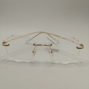 Armação Parafusada Requadrada Ouro com Arte Acetato Transparente Média. Rf. 4708 580076A 5518 145 C7