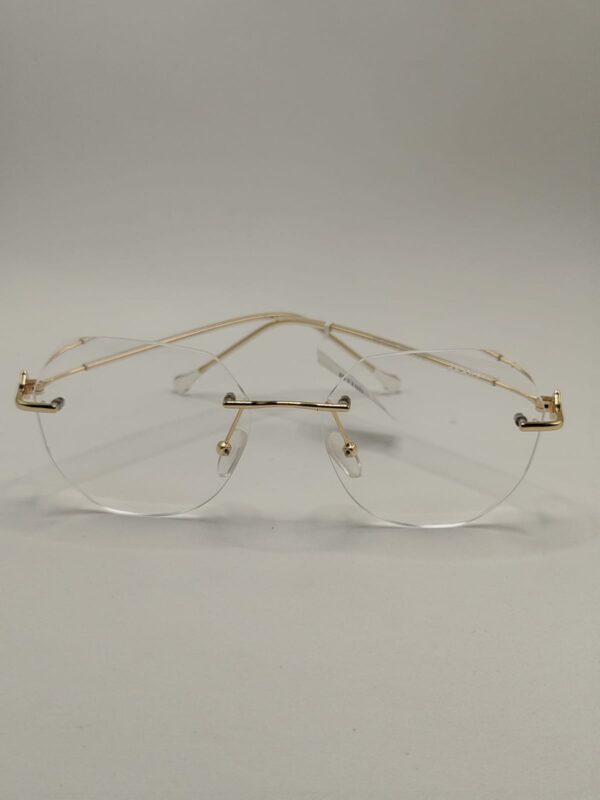 Armação Parafusada Requadrada Ouro com Arte Acetato Transparente Média. Rf. 4708 580076A 5518 145 C7