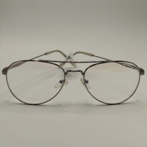 Armação Aviador Prata Com Arte Acetato Unissex transparente. Rf. 2205 443023 5518 140