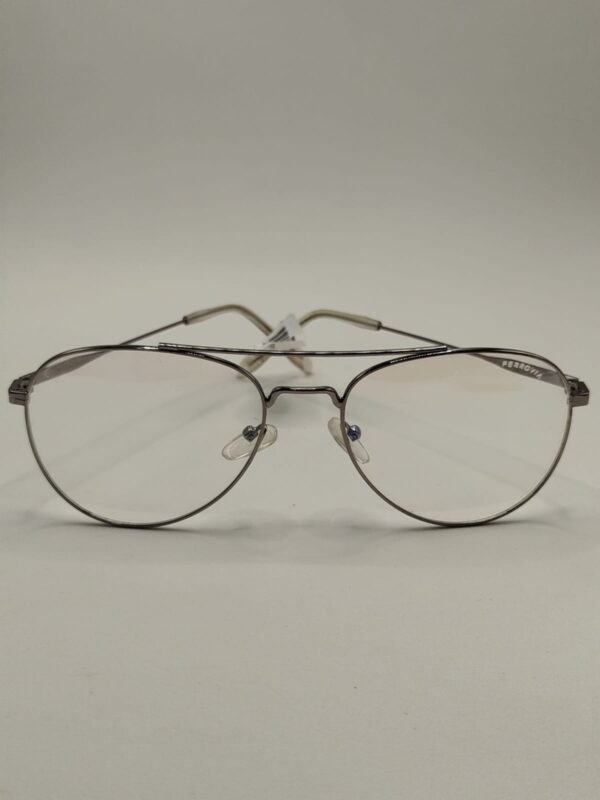 Armação Aviador Prata Com Arte Acetato Unissex transparente. Rf. 2205 443023 5518 140