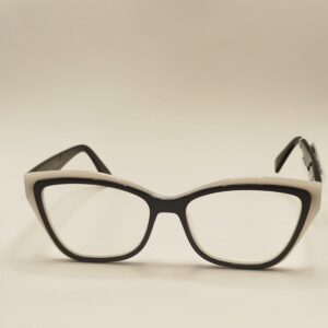 Armação Acetato Gatinho Grossa Preta com Branco Pequena. Rf. 3207 642723A 5217 140