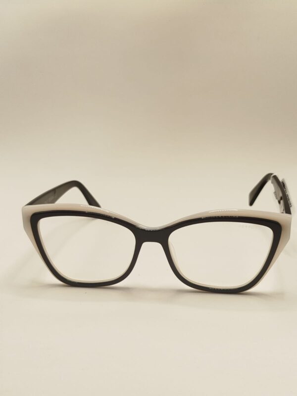 Armação Acetato Gatinho Grossa Preta com Branco Pequena. Rf. 3207 642723A 5217 140