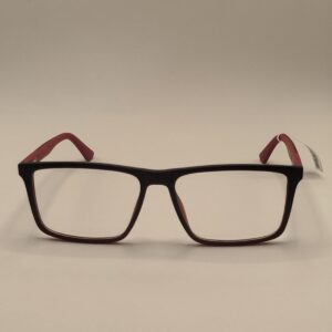 Armação Acetato Fosco Marrom Com Arte Vermelha Grande Masculina. Rf. 3207 642739A 5618 142