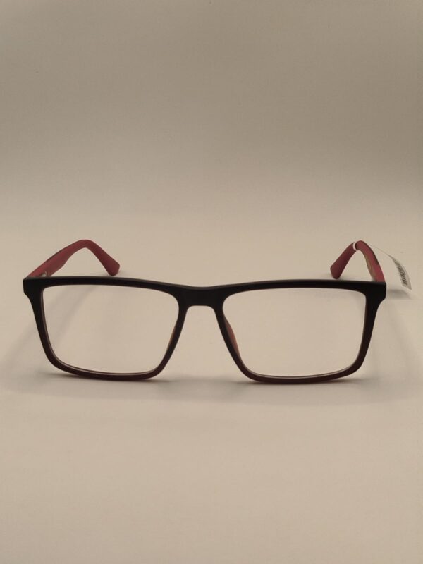 Armação Acetato Fosco Marrom Com Arte Vermelha Grande Masculina. Rf. 3207 642739A 5618 142