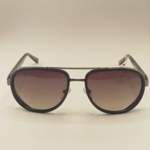 Óculos Solar Aviador Acetato Fosco Com Arte Larga Preto Ferrovia. Rf. 5206 436470