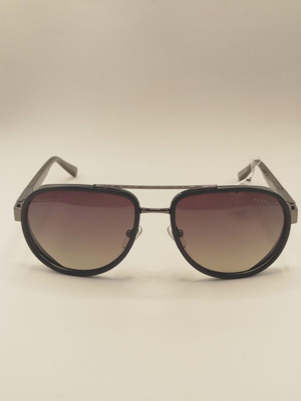 Óculos Solar Aviador Acetato Fosco Com Arte Larga Preto Ferrovia. Rf. 5206 436470