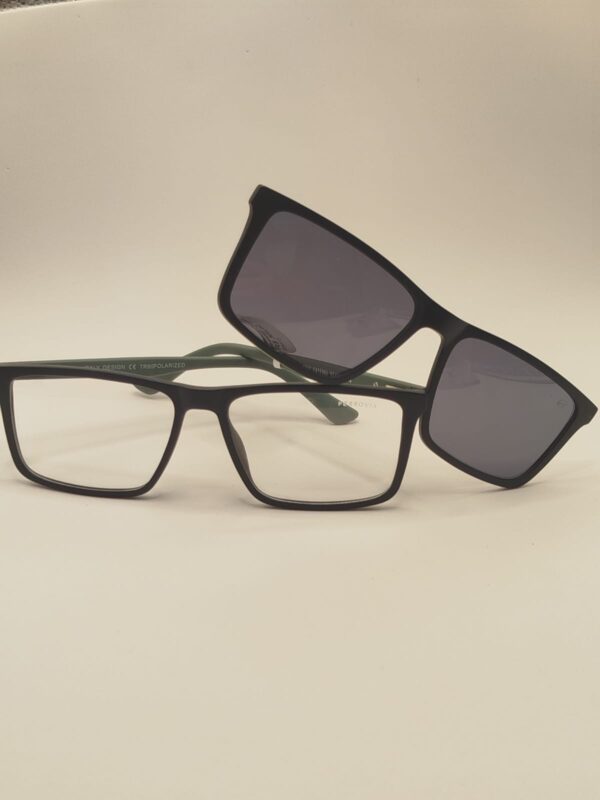 Armação Clip-on Acetato Fosco Preto Arte Cinzar. Rf. 3210 642739A 5618 142