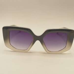 Óculos Solar Liso Requadrado Cinza Com Nude Largo Ref.442879