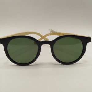 Óculos Solar Preto Oval Fosco Com Arte Amadeirada Ref.3207HP2261677PC3