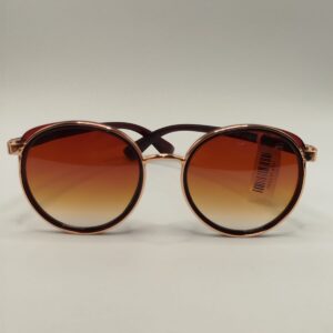 Óculos Solar Metal Oval Cromado Marron Lentes Ref.4203571066