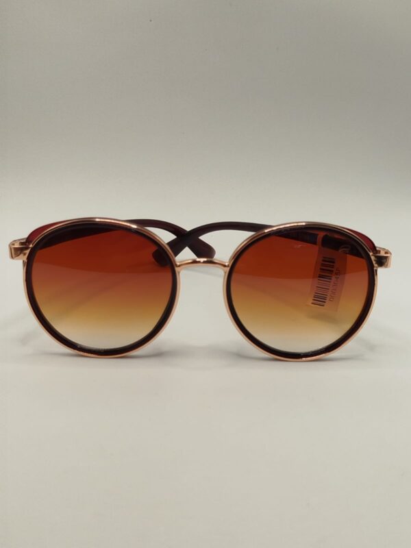 Óculos Solar Metal Oval Cromado Marron Lentes Ref.4203571066