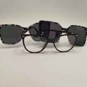 Armação Clipon Oval Gatinho Rajada Preto Médio Ref.1209642459