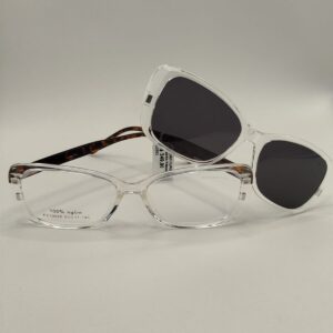 Armação Clipon Acetato Transparente Arte Rajada. Rf. 5202 580464A 5317 145