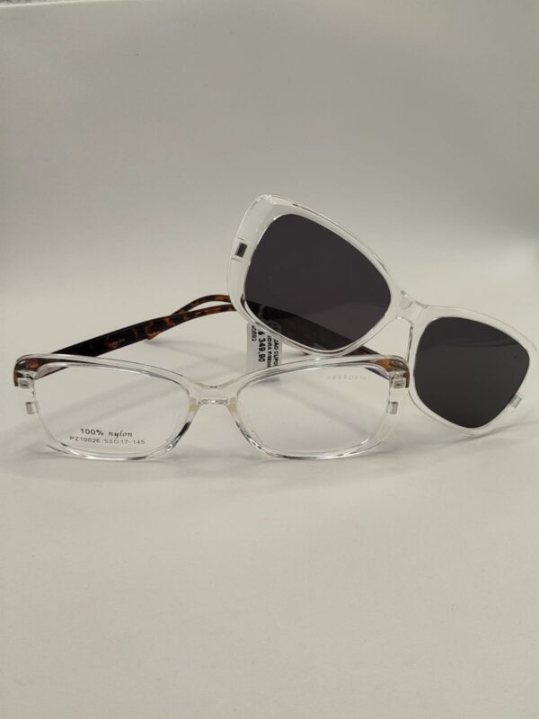 Armação Clipon Acetato Transparente Arte Rajada. Rf. 5202 580464A 5317 145