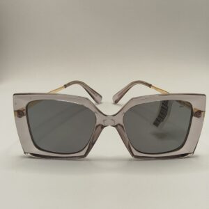 Óculos Solar Quadrada Cinza Liso Com Arte Preta Lentes Cinzas Ref. Polarized 1206 436221