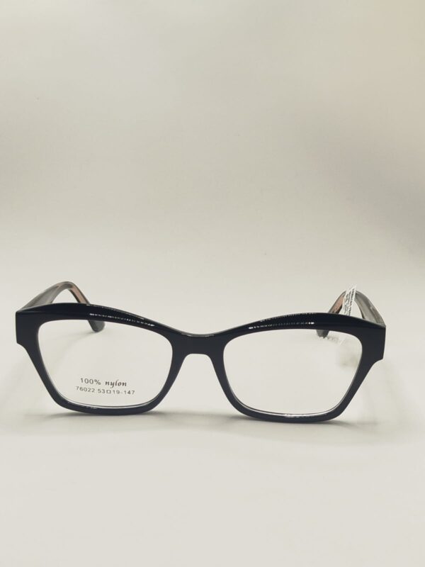 Armação Acetato Gatinho Arte Larga Transparente Preto Liso Ref.42072835335317145