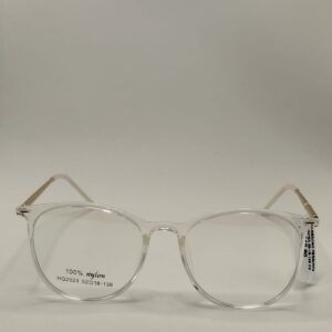 Armação Acetato Liso Transparente Com Metal Arte Ouro Oval