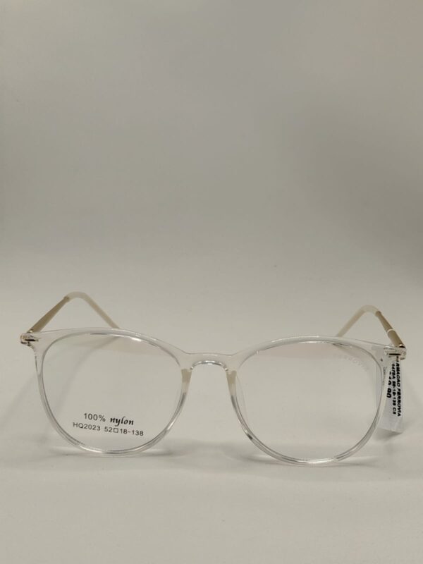 Armação Acetato Liso Transparente Com Metal Arte Ouro Oval