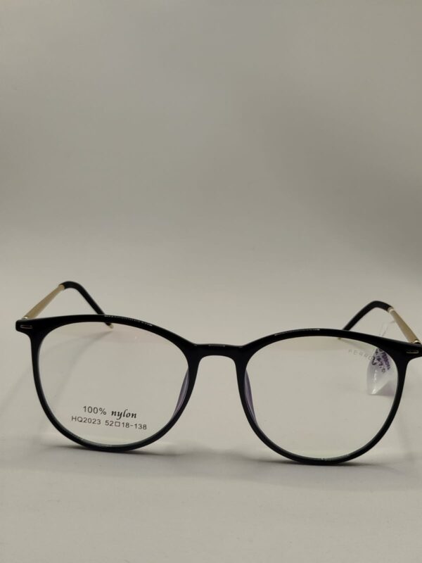 Armação Acetato Liso Preta Com Metal Arte Aço Oval