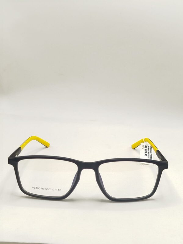 Armação Acetato Quadrado Médio Fosco Preto com Amarelo