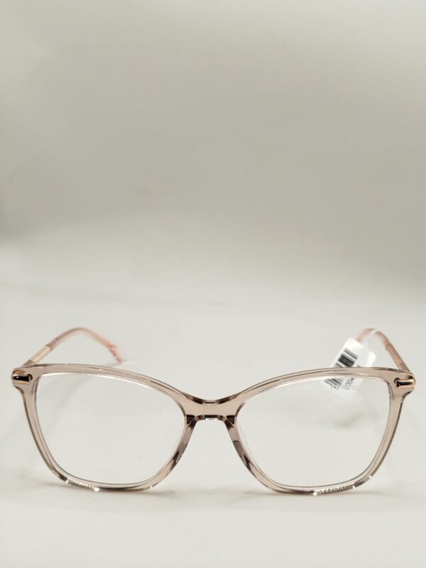 Armação Acetato Transparente Rosê Arte Rosa Detalhe Ouro