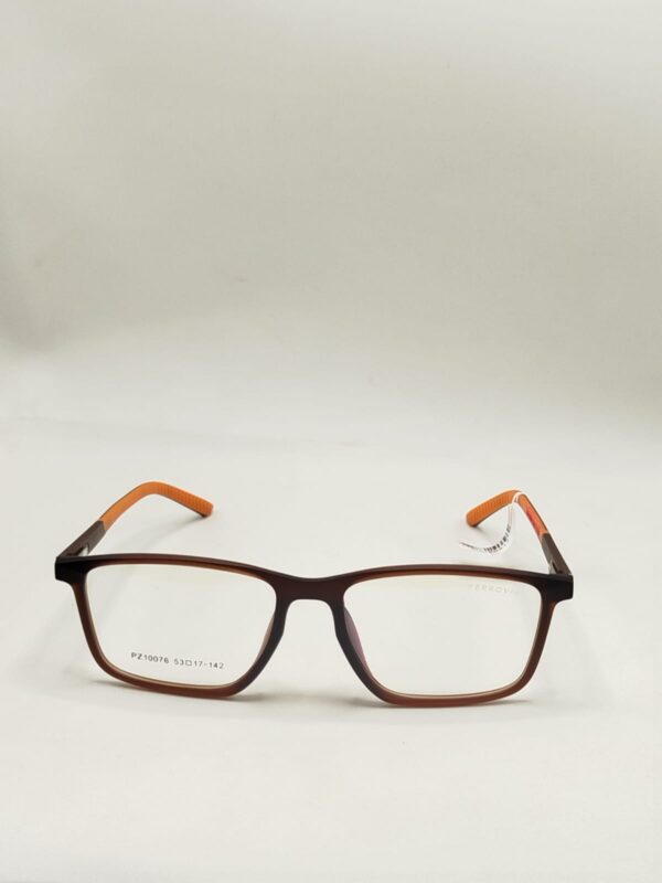 Armação Acetato Quadrado Médio Fosco Marron Com Laranja