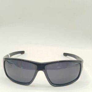 Óculos Solar Curvado Preto Liso  Grande com Detalhe Cinza REf.FR7003c1