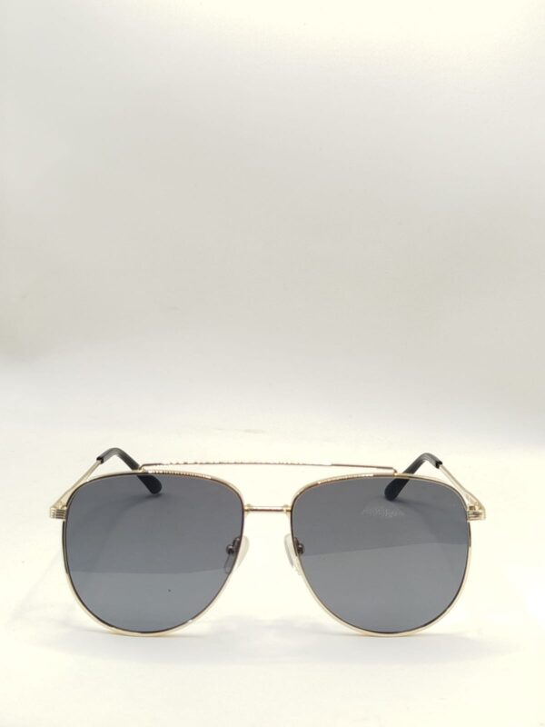 Óculos Solar Aviador Ouro Com Lentes Pretas  Grande. RF. 2203 453052