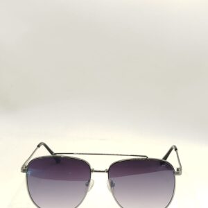 Óculos Solar Aviador prata Com Lentes Pretas  Grande Ref.2203453052