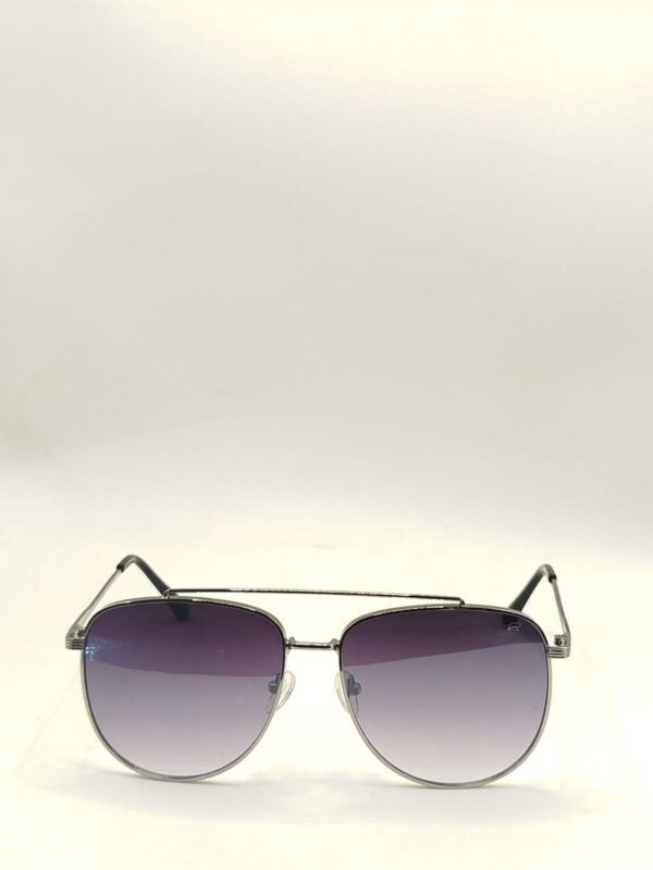 Óculos Solar Aviador prata Com Lentes Pretas  Grande Ref.2203453052