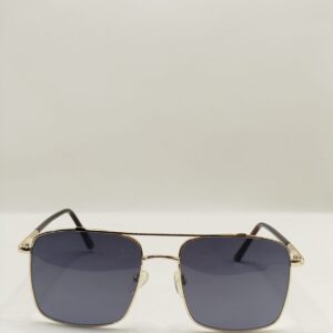 Óculos Solar Metal Cinza Com Arte Acetato Preto