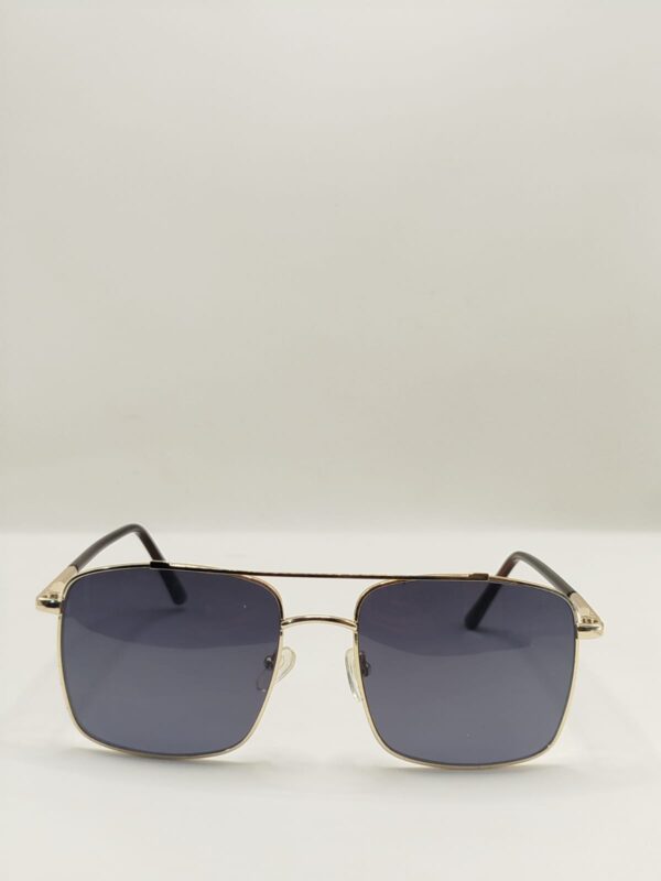 Óculos Solar Metal Cinza Com Arte Acetato Preto
