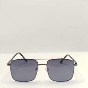 Óculos Solar Metal Aviador Quadrado Cinza Com Arte Preta Com Acetato.  RF. 2203 453054