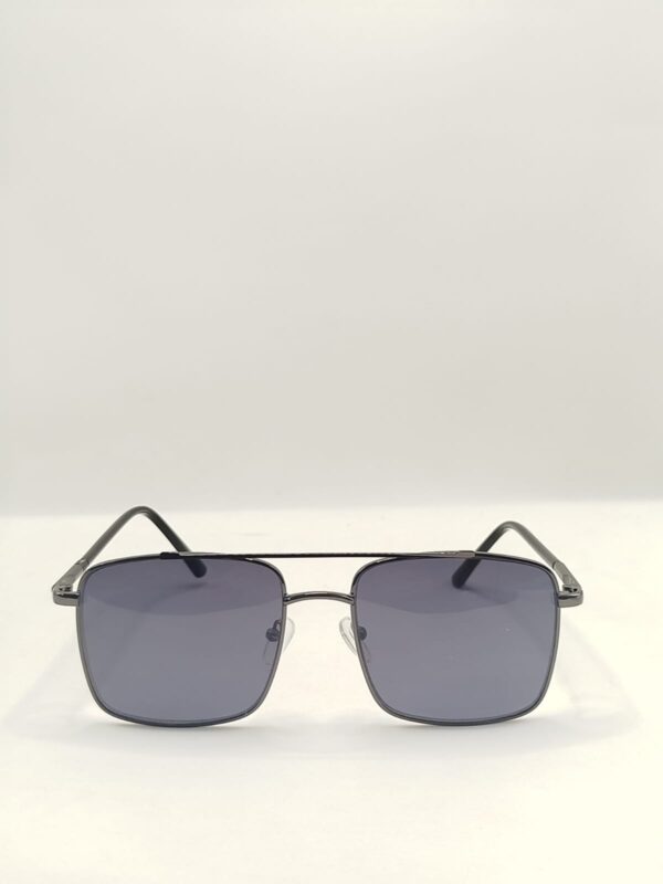 Óculos Solar Metal Aviador Quadrado Cinza Com Arte Preta Com Acetato.  RF. 2203 453054