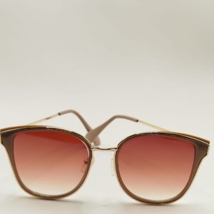 Óculos Solar Quadrado Aço Com Arte Nude Creme Com Acetato Marron Ref.2202642495