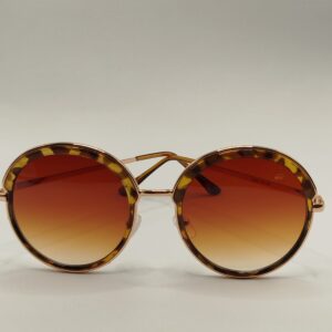 Óculos Solar Metal Rajado Oval Com Acetato Nas Artes Ref.1208642398