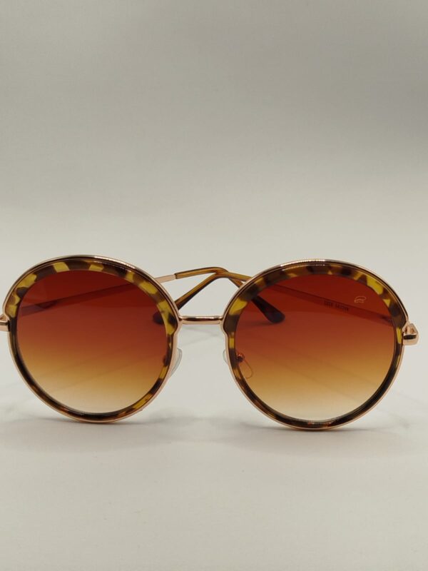 Óculos Solar Metal Rajado Oval Com Acetato Nas Artes Ref.1208642398