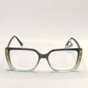 Armação Acetato Quadrado Verde Com Nude Verde Detalhe Ouro na Lateral Grande Ref.22076425585418