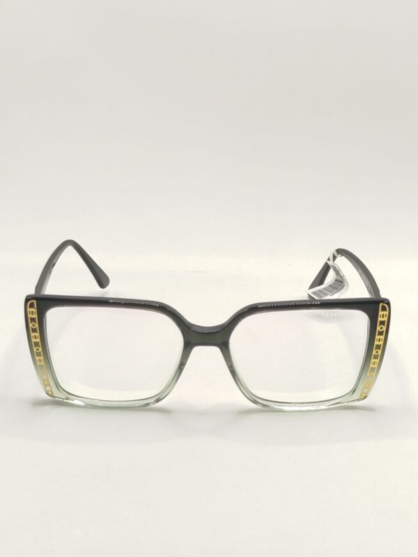 Armação Acetato Quadrado Verde Com Nude Verde Detalhe Ouro na Lateral Grande Ref.22076425585418