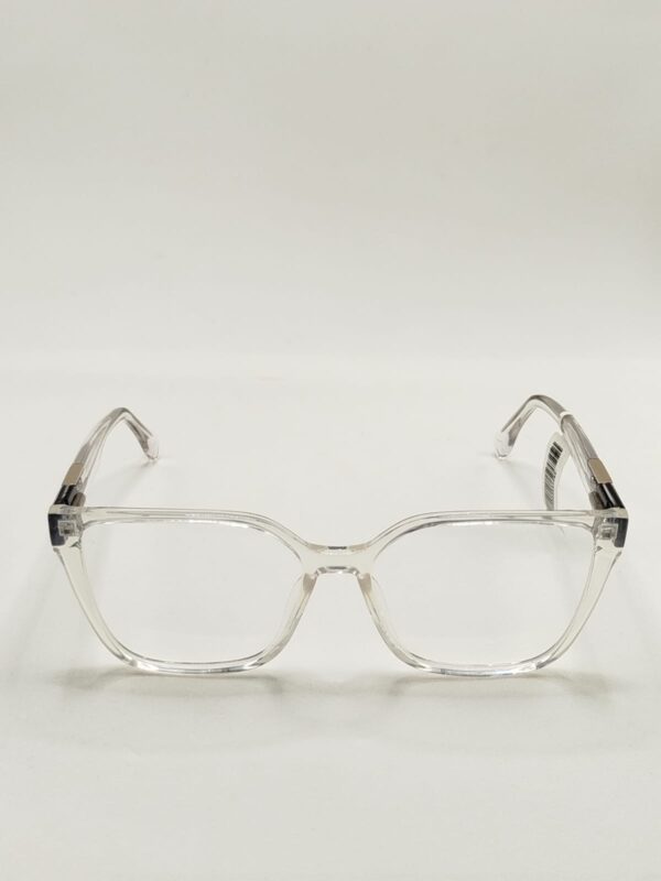 Armação Acetato Liso Branco Quadrado Com Arte Detalhe Placa Preta Grande Ref.12106424655417140