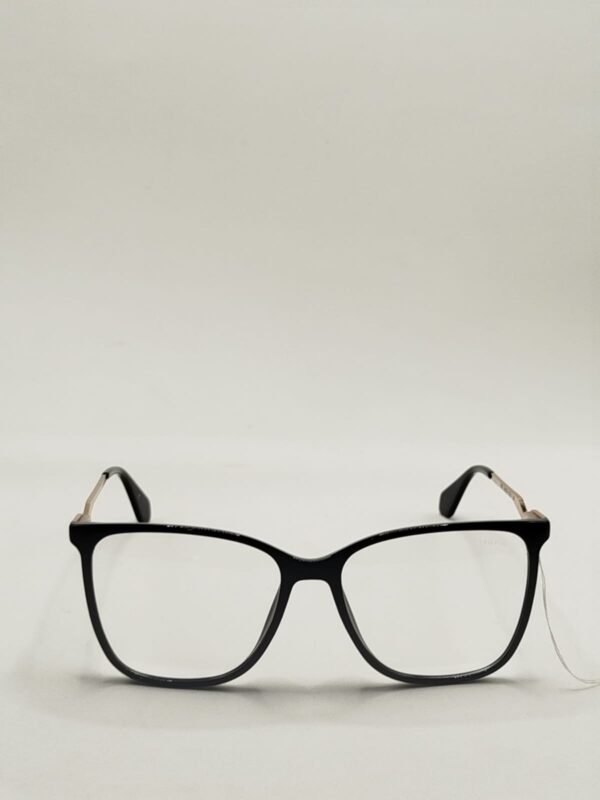 Armação Acetato Quadrado Preto Liso Arte ZigZag Aço Branco Ref.02076422785317140