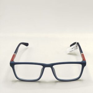 Armação Acetato Fosco Azul Com Detalhe Vermelho na Arte